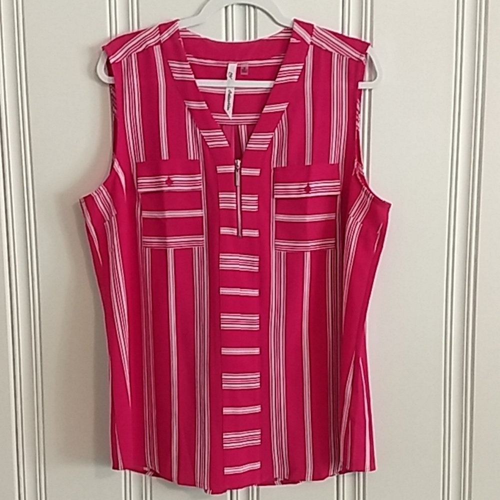 NY Collection Sleeveless Striped Top XL